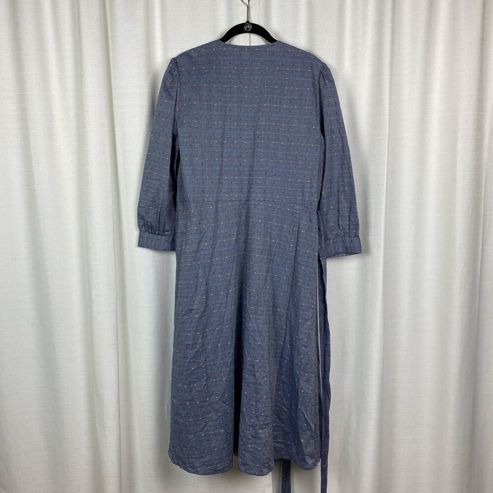 Draper James Embroidered Dot Chambray Wrap Dress Sz.12 NWT - Picture 12 of 16